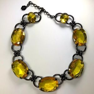 R.J. Graziano—Faceted Oval Crystal Statement Necklace/Choker